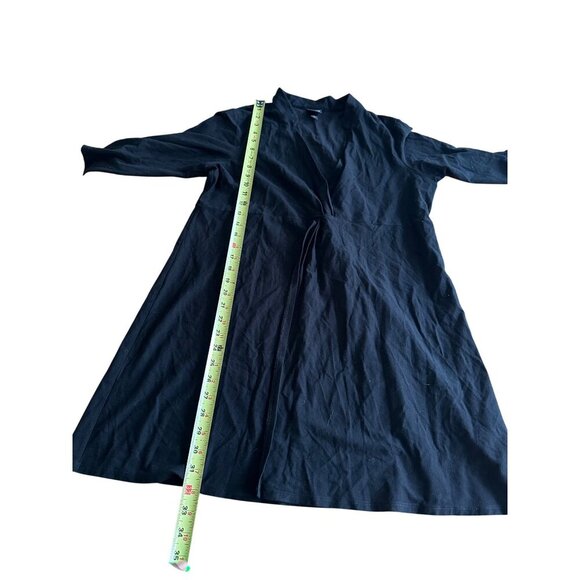 Vintage Eileen Fisher Gordian Knot Tie Clasp Open Front Dress Lightweight Size L - Picture 5 of 13